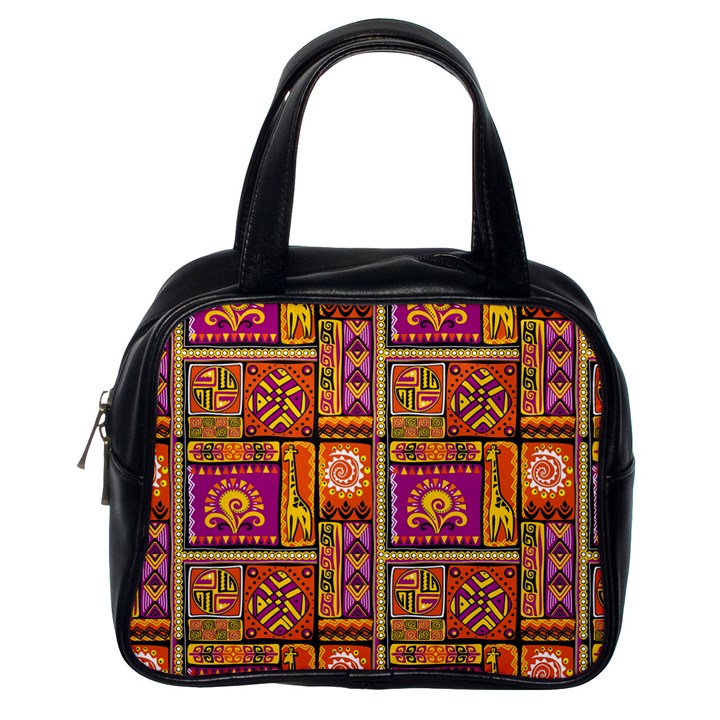 Traditional Africa Border Wallpaper Pattern Colored 3 Classic Handbags (One Side)