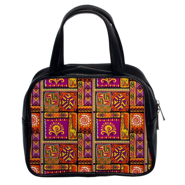 Traditional Africa Border Wallpaper Pattern Colored 3 Classic Handbags (2 Sides)