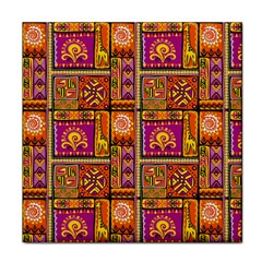 Traditional Africa Border Wallpaper Pattern Colored 3 Face Towel by EDDArt