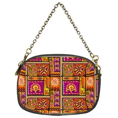 Traditional Africa Border Wallpaper Pattern Colored 3 Chain Purses (one Side)  by EDDArt