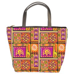 Traditional Africa Border Wallpaper Pattern Colored 3 Bucket Bags by EDDArt