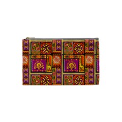 Traditional Africa Border Wallpaper Pattern Colored 3 Cosmetic Bag (small) by EDDArt