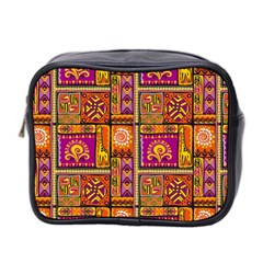 Traditional Africa Border Wallpaper Pattern Colored 3 Mini Toiletries Bag 2-side by EDDArt