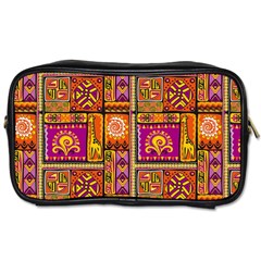 Traditional Africa Border Wallpaper Pattern Colored 3 Toiletries Bags by EDDArt