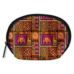 Traditional Africa Border Wallpaper Pattern Colored 3 Accessory Pouches (medium)  by EDDArt