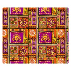 Traditional Africa Border Wallpaper Pattern Colored 3 Double Sided Flano Blanket (small)  by EDDArt