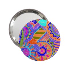 Pop Art Paisley Flowers Ornaments Multicolored 3 2 25  Handbag Mirrors by EDDArt