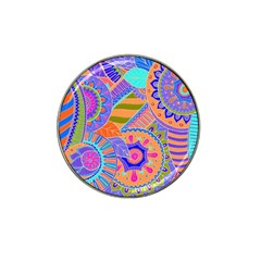 Pop Art Paisley Flowers Ornaments Multicolored 3 Hat Clip Ball Marker