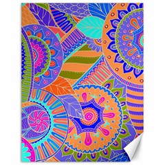 Pop Art Paisley Flowers Ornaments Multicolored 3 Canvas 12  X 16   by EDDArt