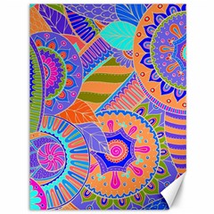 Pop Art Paisley Flowers Ornaments Multicolored 3 Canvas 36  X 48   by EDDArt