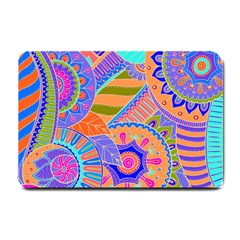 Pop Art Paisley Flowers Ornaments Multicolored 3 Small Doormat  by EDDArt