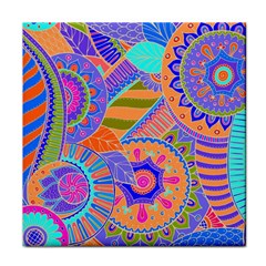 Pop Art Paisley Flowers Ornaments Multicolored 3 Face Towel by EDDArt