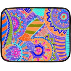 Pop Art Paisley Flowers Ornaments Multicolored 3 Fleece Blanket (mini) by EDDArt