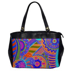 Pop Art Paisley Flowers Ornaments Multicolored 3 Office Handbags