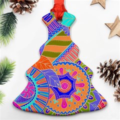 Pop Art Paisley Flowers Ornaments Multicolored 3 Christmas Tree Ornament (two Sides) by EDDArt