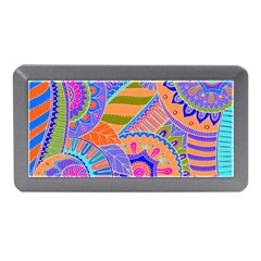 Pop Art Paisley Flowers Ornaments Multicolored 3 Memory Card Reader (mini) by EDDArt