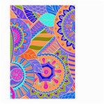 Pop Art Paisley Flowers Ornaments Multicolored 3 Small Garden Flag (Two Sides) Front