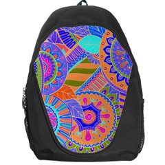 Pop Art Paisley Flowers Ornaments Multicolored 3 Backpack Bag by EDDArt