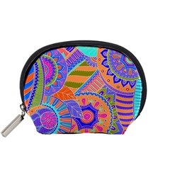 Pop Art Paisley Flowers Ornaments Multicolored 3 Accessory Pouches (small)  by EDDArt