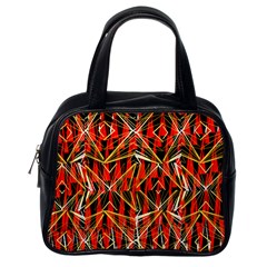 Red Triangles Zig Zags Many Layers Created By Flipstylezdesigns Classic Handbags (one Side) by flipstylezfashionsLLC