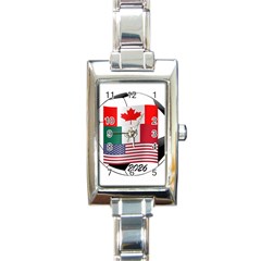 United Football Championship Hosting 2026 Soccer Ball Logo Canada Mexico Usa Rectangle Italian Charm Watch by yoursparklingshop