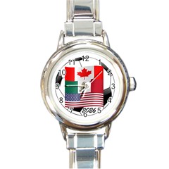 United Football Championship Hosting 2026 Soccer Ball Logo Canada Mexico Usa Round Italian Charm Watch by yoursparklingshop