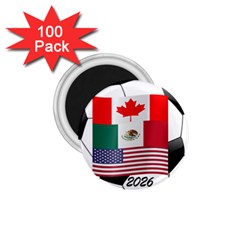 United Football Championship Hosting 2026 Soccer Ball Logo Canada Mexico Usa 1 75  Magnets (100 Pack)  by yoursparklingshop