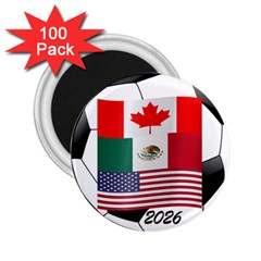 United Football Championship Hosting 2026 Soccer Ball Logo Canada Mexico Usa 2 25  Magnets (100 Pack)  by yoursparklingshop