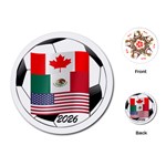 United Football Championship Hosting 2026 Soccer Ball Logo Canada Mexico Usa Playing Cards (Round)  Front