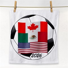 United Football Championship Hosting 2026 Soccer Ball Logo Canada Mexico Usa Face Towel by yoursparklingshop