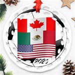 United Football Championship Hosting 2026 Soccer Ball Logo Canada Mexico Usa Ornament (Round Filigree) Front