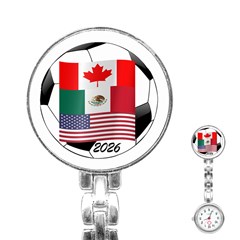 United Football Championship Hosting 2026 Soccer Ball Logo Canada Mexico Usa Stainless Steel Nurses Watch by yoursparklingshop