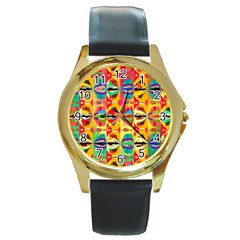 Colorful Shapes                                          Round Gold Metal Watch