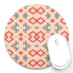 Tribal Shapes                                          Round Mousepad by LalyLauraFLM