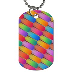 Colorful Textured Shapes Pattern                                      Dog Tag (one Side) by LalyLauraFLM