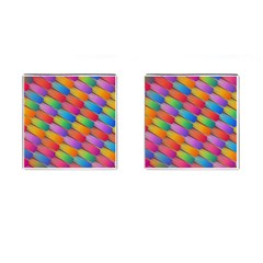 Colorful Textured Shapes Pattern                                      Cufflinks (square) by LalyLauraFLM