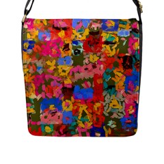 Coloful Strokes Canvas                                    Flap Closure Messenger Bag (l) by LalyLauraFLM