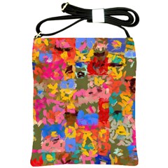 Coloful Strokes Canvas                                    Shoulder Sling Bag by LalyLauraFLM