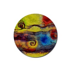 Painted Swirls                                    Rubber Round Coaster (4 Pack) by LalyLauraFLM