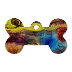 Painted Swirls                                    Dog Tag Bone (one Side) by LalyLauraFLM