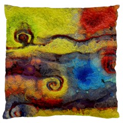 Painted Swirls                              Large Flano Cushion Case (two Sides) by LalyLauraFLM