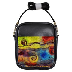 Painted Swirls                                    Girls Sling Bag by LalyLauraFLM