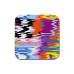 Waves                                    Rubber Square Coaster (4 Pack by LalyLauraFLM