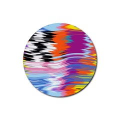 Waves                                    Rubber Round Coaster (4 Pack) by LalyLauraFLM