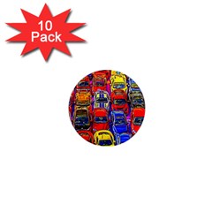 Colorful Toy Racing Cars 1  Mini Magnet (10 Pack)  by FunnyCow