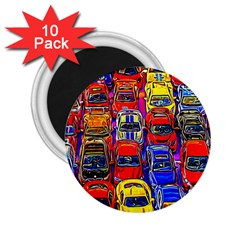 Colorful Toy Racing Cars 2 25  Magnets (10 Pack)  by FunnyCow