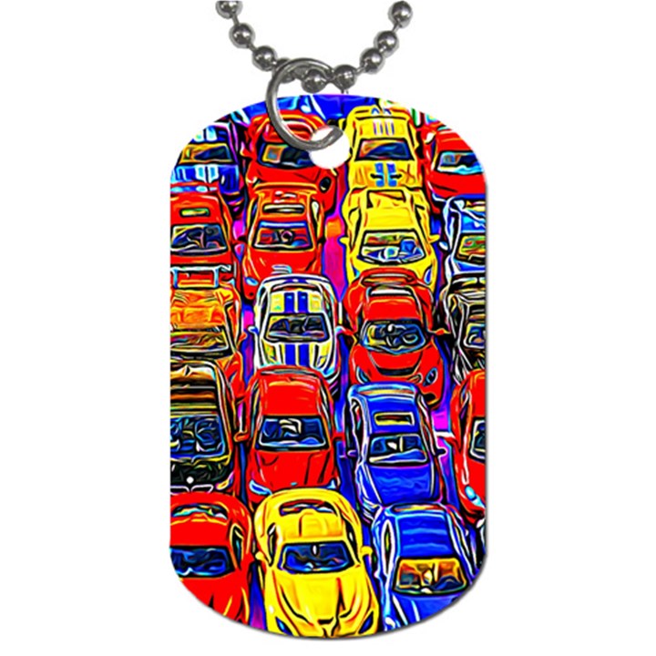 Colorful Toy Racing Cars Dog Tag (One Side)