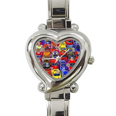 Colorful Toy Racing Cars Heart Italian Charm Watch by FunnyCow