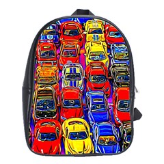 Colorful Toy Racing Cars School Bag (large) by FunnyCow