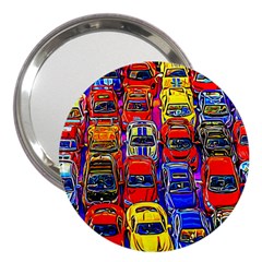 Colorful Toy Racing Cars 3  Handbag Mirrors by FunnyCow